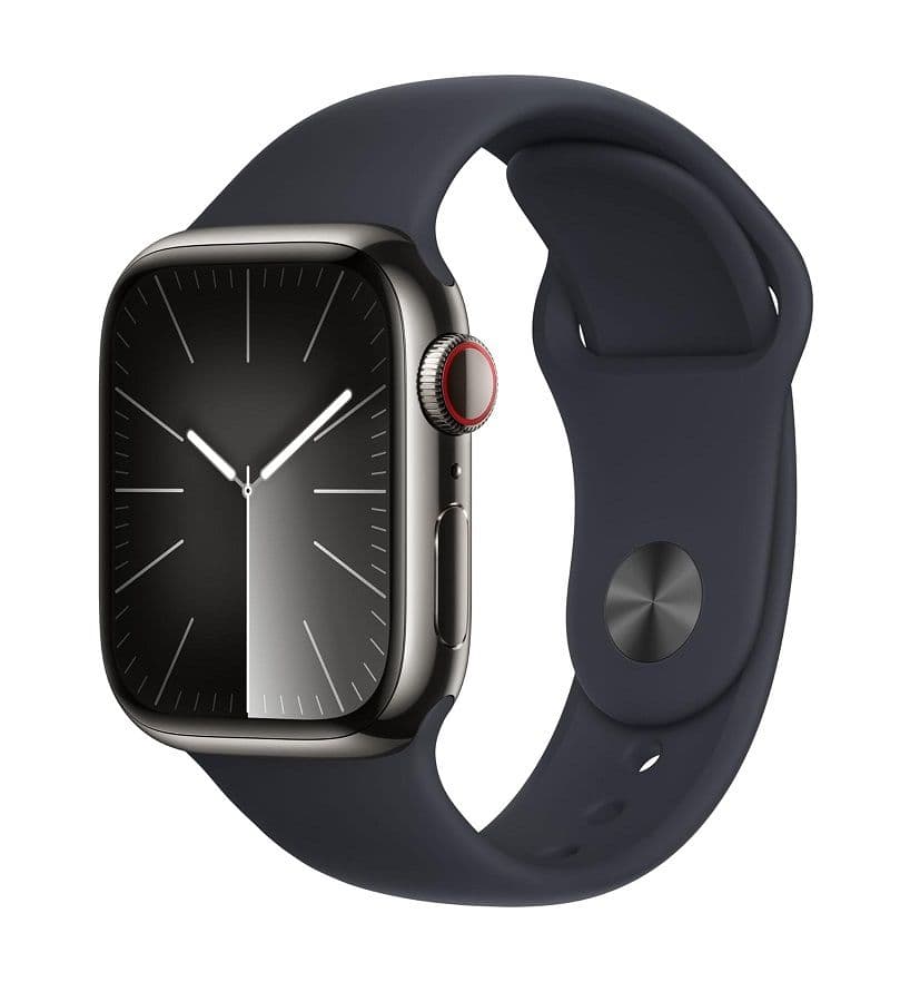 Apple Watch Series 9 GPS + Cellular Smartwatch 41mm με θήκη από ανοξείδωτο ατσάλι γραφίτη και Midnight Sport Band - M/L 448.54€