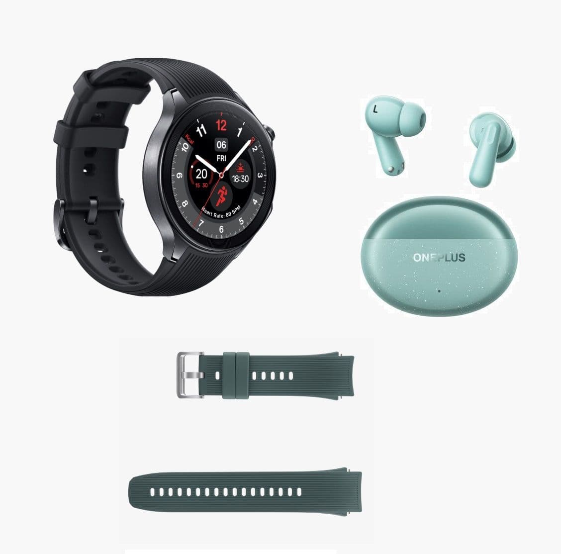 OnePlus Watch 2 Black Smartwatch + Ακουστικά Nord Buds 3 Pro + extra λουράκι με 179€