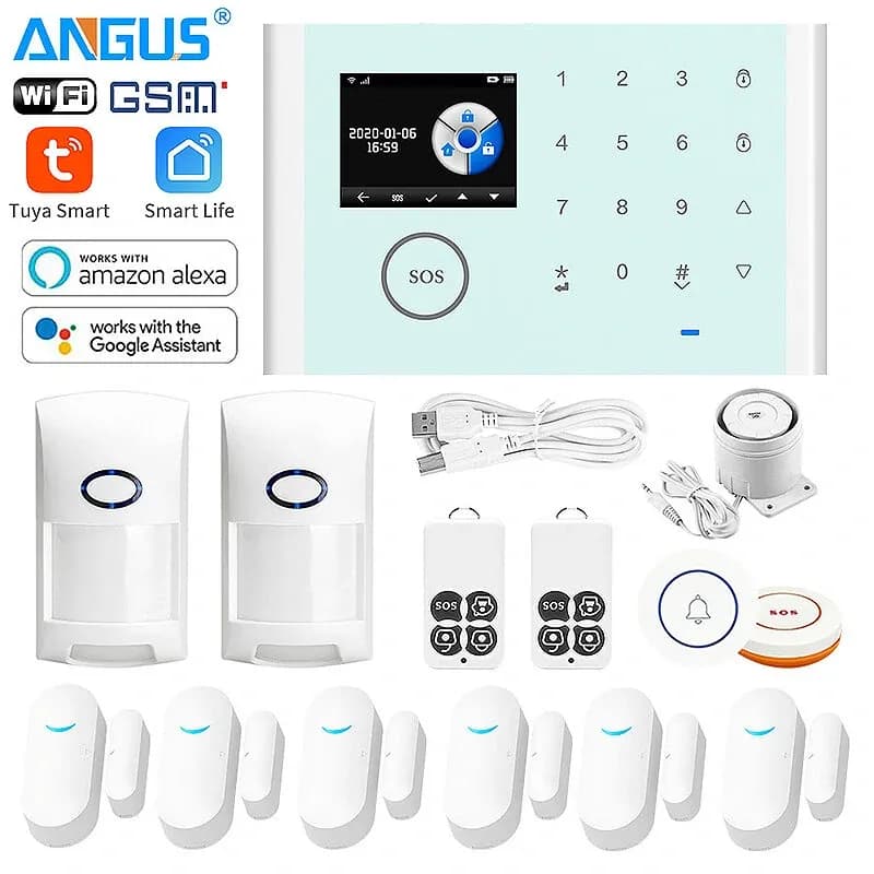 ANGUS - Smart Tuya WiFi Security Alarm System Kit Wireless GSM