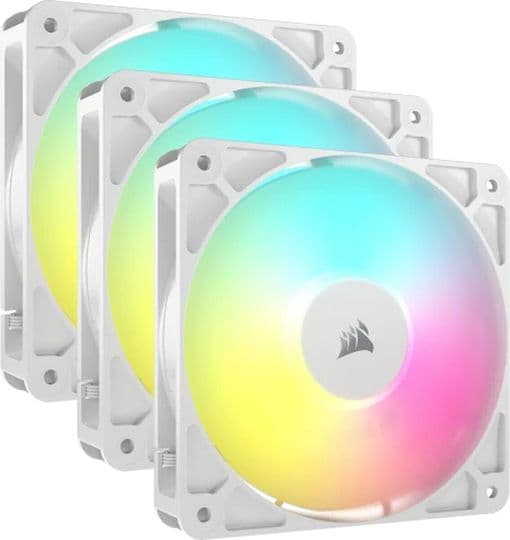 Corsair RS120 Case Fan με ARGB Φωτισμό και Σύνδεση 4-Pin PWM 3τμχ Λευκό