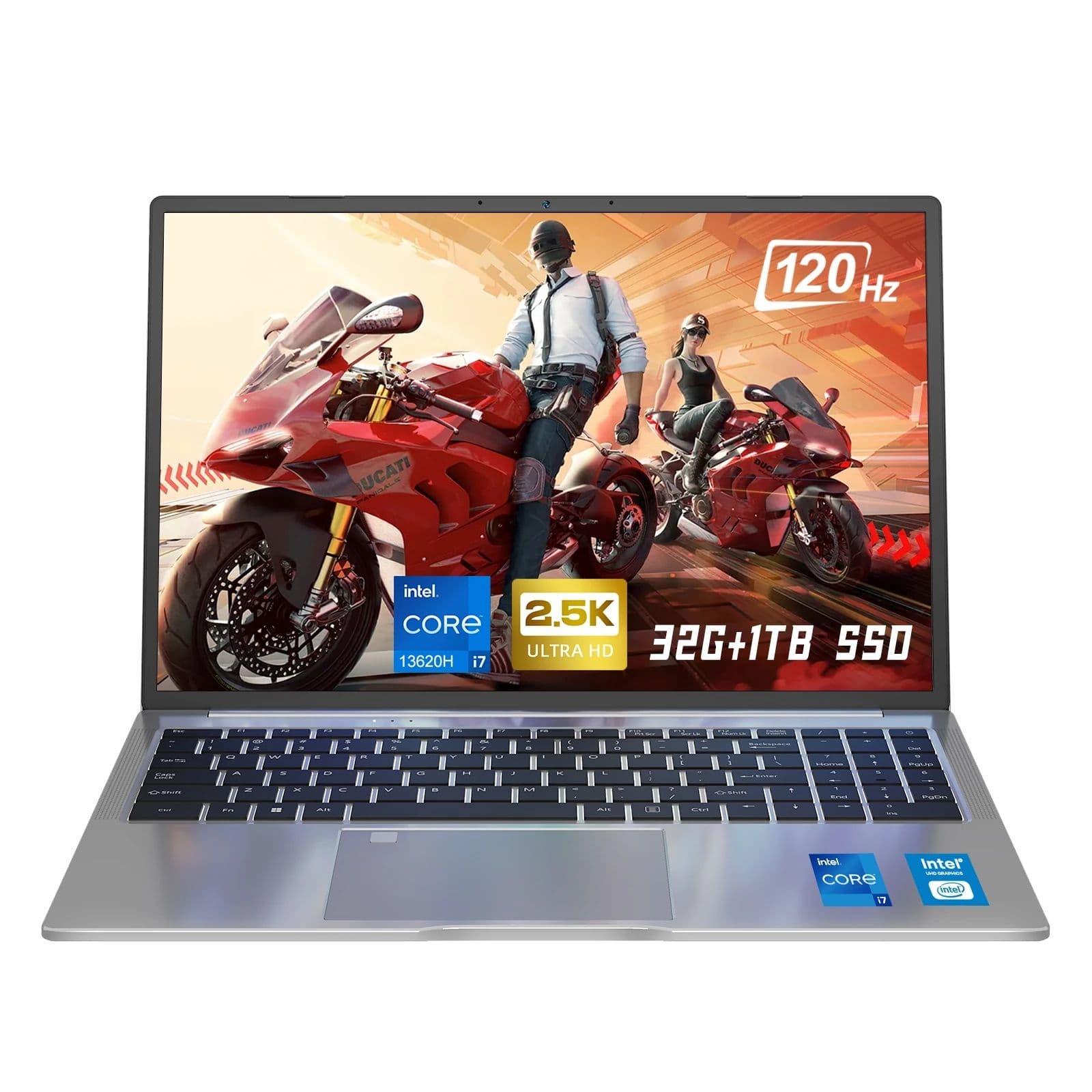 Ninkear N16 Pro Laptop 120Hz|2.5K 16''|i7-13620H|32GB DDR4/1TB SSD|Windows 11|WIFI 6|Face Recognition|Backlit keyboard|Gray