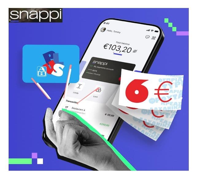 18€ στην κάρτα ΑΒ+ & δωρεάν μεταφορικα (Χ4) με άνοιγμα λογαριασμού στη Snappi (+10€ στον λογαριασμό)