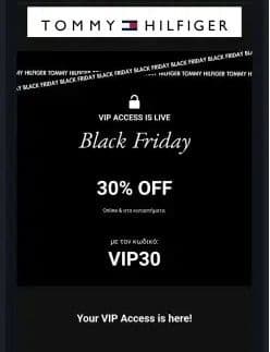 30% οnline στα καταστήματα & online από Tommy Hilfiger & δωροεπιταγή 20€ για αγορές άνω των 80€