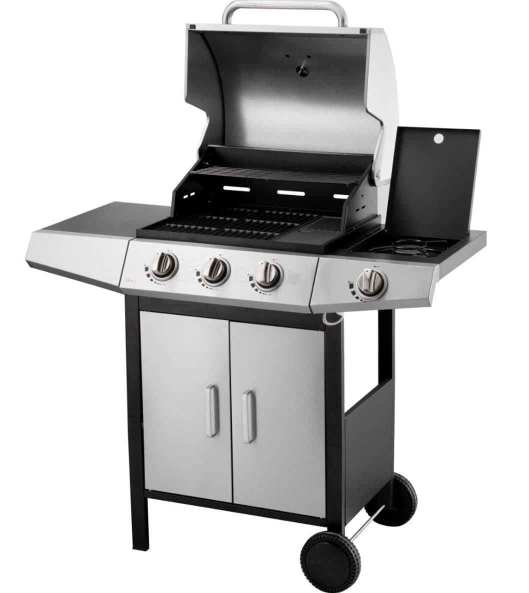 FIELDMANN ψησταριά υγραερίου BBQ FZG-3010 με 3 εστίες & πλαϊνό μάτι