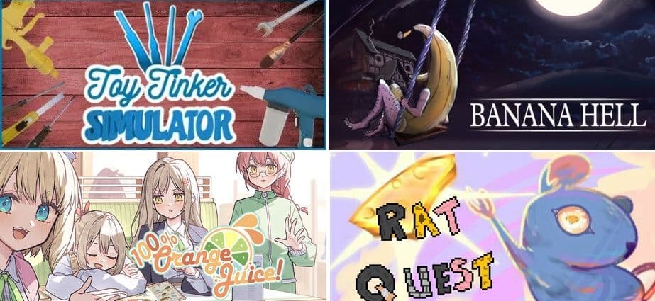 Δωρεάν 7 παιχνίδια για Steam (PC) (Toy Tinker Simulator, 100% Orange Juice, Rat Quest, Banana Hell, Undercroft warriors & The Deed: Dynasty)