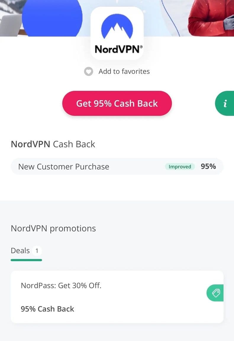95% cashback για το NordVPN, μέσω TopCashback (για νέους χρήστες)