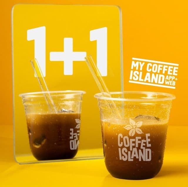 Coffee Island 1+1 για takeaway & Delivery σε συγκεκριμένους καφέδες καφέδες & παραγγελίεα μέσω WEB + APP