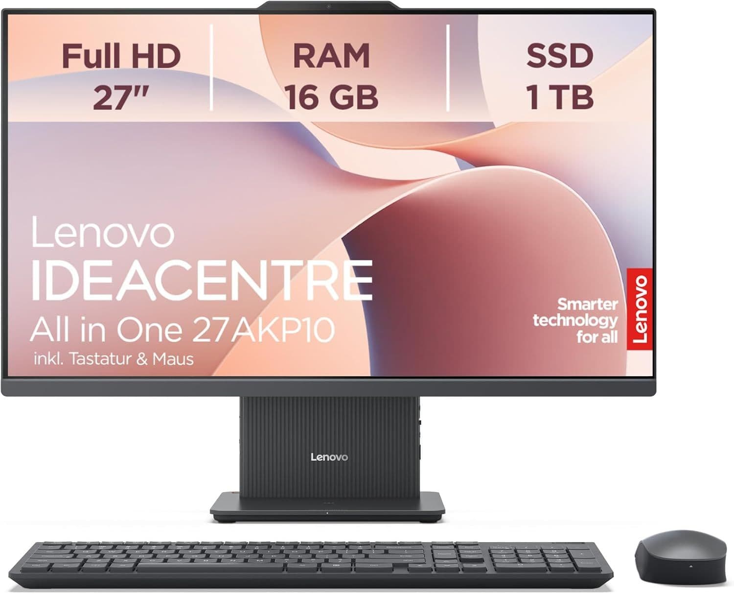 Lenovo IdeaCentre AIO 27AKP10 All-In-One Υπολογιστής (27" FHD IPS, AMD Ryzen 7 250, 16GB DDR5, 1TB SSD, W11)