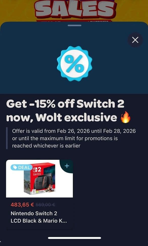 Nintendo Switch 2 & Mario Kart World -15%