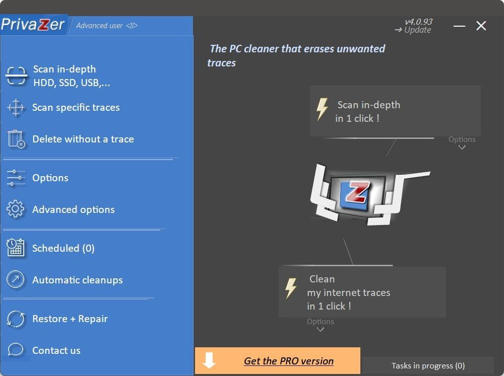 PrivaZer PRO (πρόγραμμα για Προστασίας της ιδιωτικότητας)