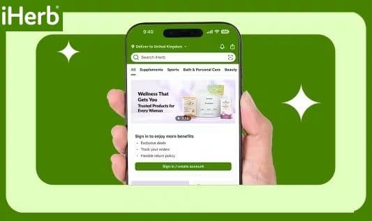20% εκπτωση σε επιλεγμένα είδη μέσω του app απο την iHerb