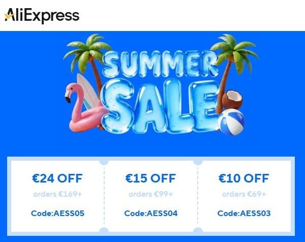 Summer Sale κουπόνια από το Aliexpress
