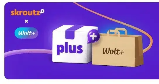 12 μήνες δωρεάν Wolt+ για Skroutz Plus μέλη με ετήσια συνδρομή