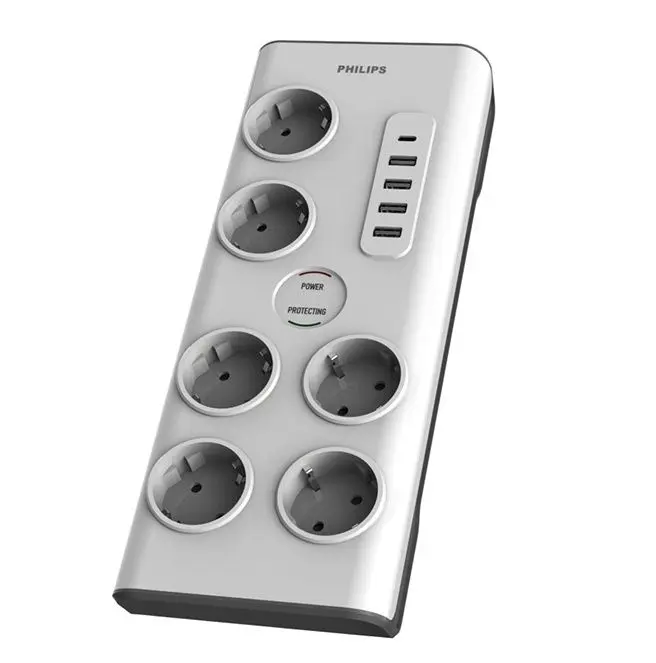 Πολύπριζο Ασφαλείας 6 Θέσεων Philips SPN7060WA/GRS με 5xUSB με 28.4€ από το e-shop.gr