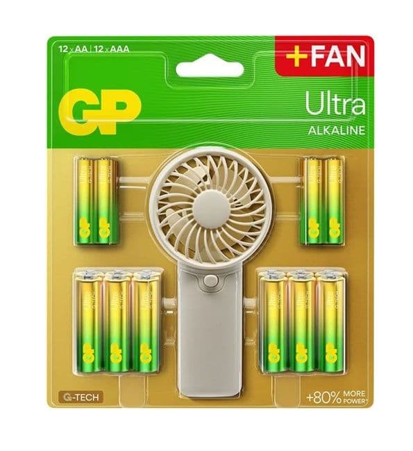 Μπαταρίες GP Ultra Alkaline 12xAA + 12xAAA + Ανεμιστηράκι με 6.6€ από το e-shop.gr