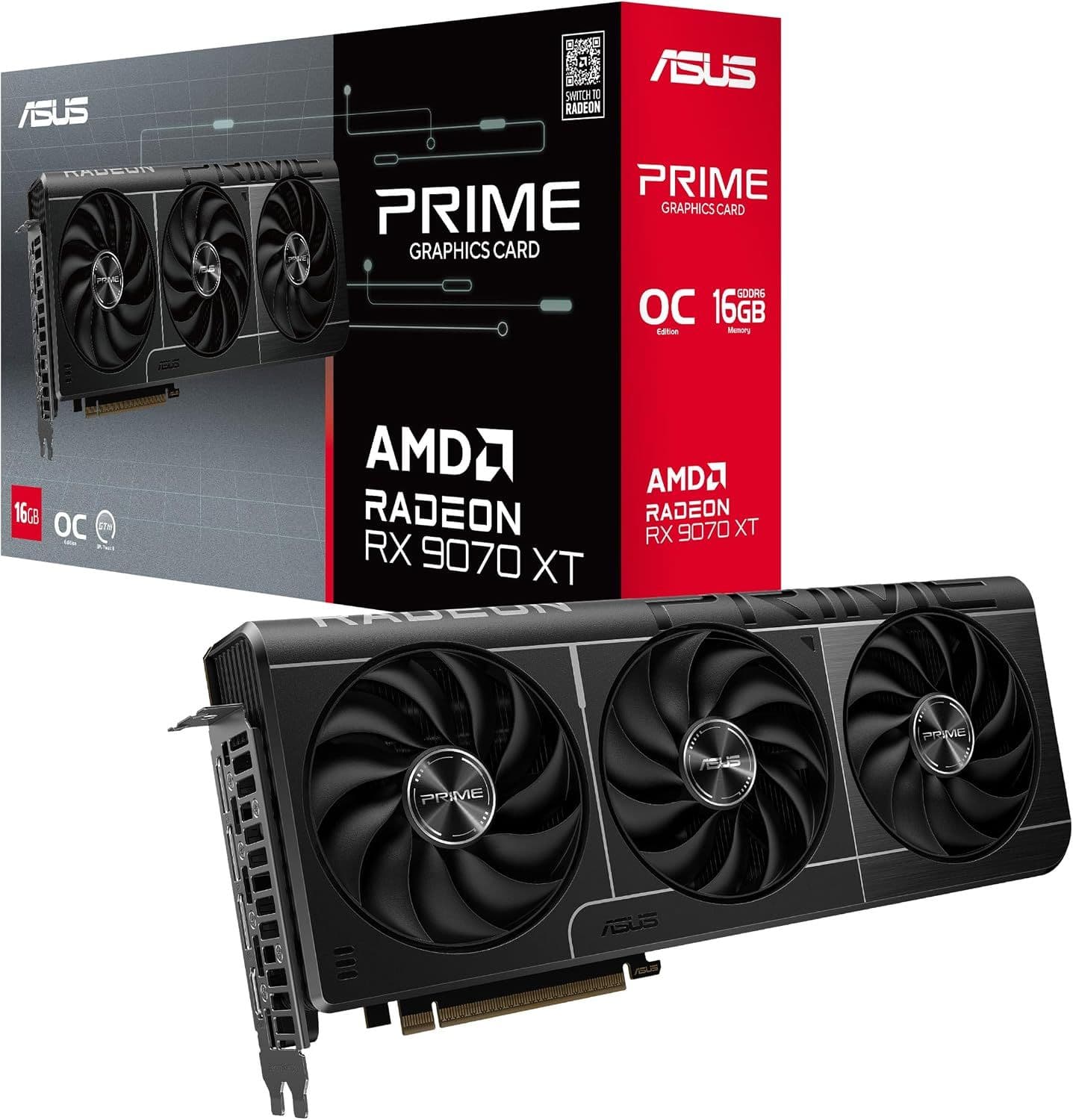Asus Radeon RX 9070 XT 16GB GDDR6 Prime OC Κάρτα Γραφικών