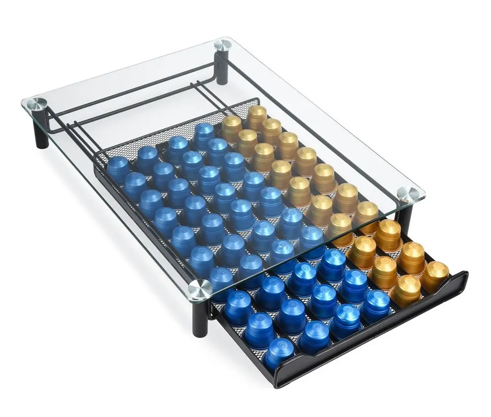Συρτάρι Αποθήκευσης για 60 Κάψουλες Nespresso Navaris Γυάλινο με 10.74€ στο Skroutz